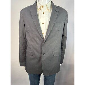 Mens Gray Modern Fit Blazer XL Blue By Cinque 2-Button Cotton Blend